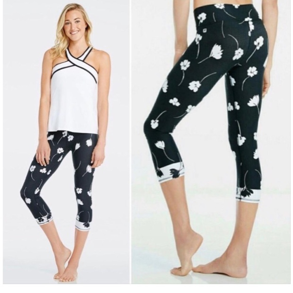 Fabletics Black/White Powerhold Salar Leggings